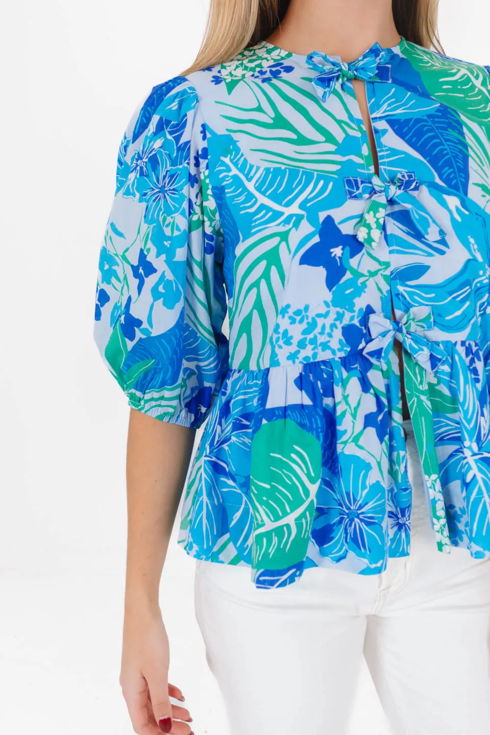 The Andie Tie Top - Blue sold by The Impeccable Pig product image thumbnail 2