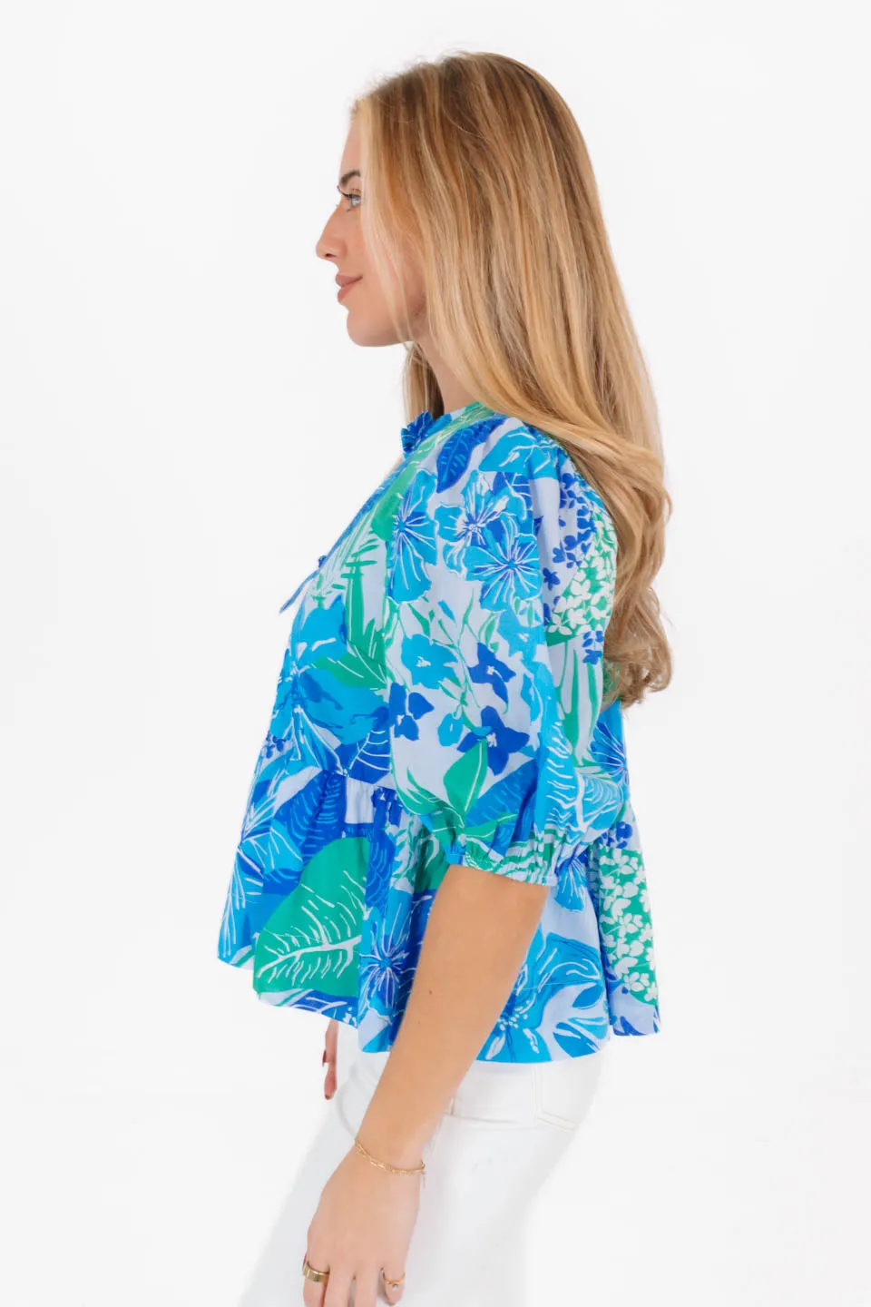 The Andie Tie Top - Blue sold by The Impeccable Pig product image thumbnail 4