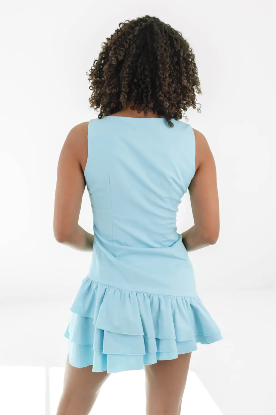 Ruffled Charm Dress - Blue sold by The Impeccable Pig product image thumbnail 5