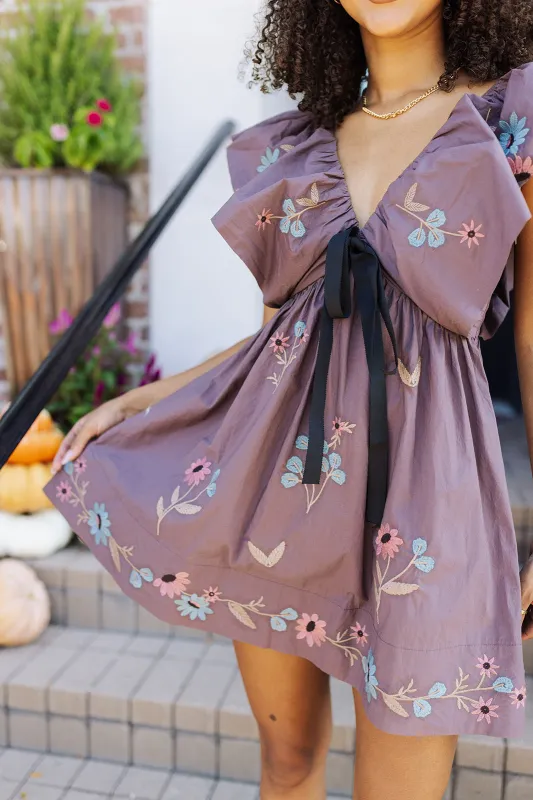 At The Table Dress - Dark Plum made by MABLE