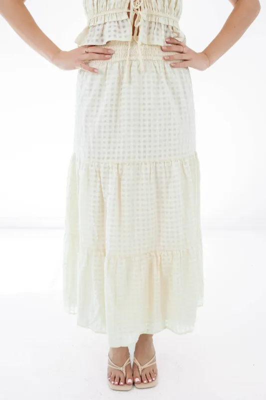 Nothing To Add Midi Skirt - Cream made by Storia