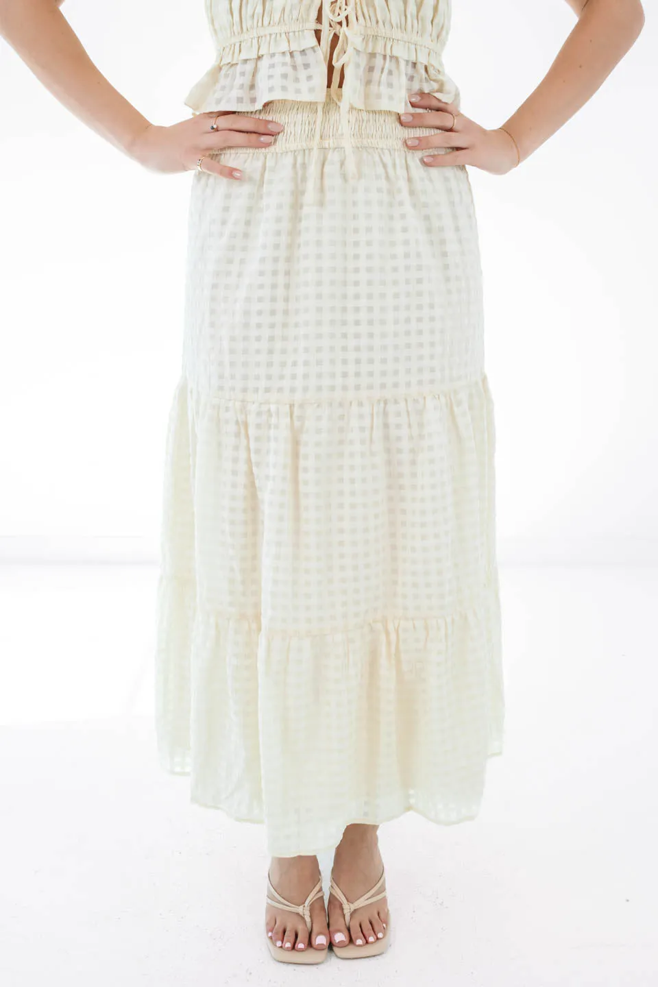 Nothing To Add Midi Skirt - Cream sold by The Impeccable Pig