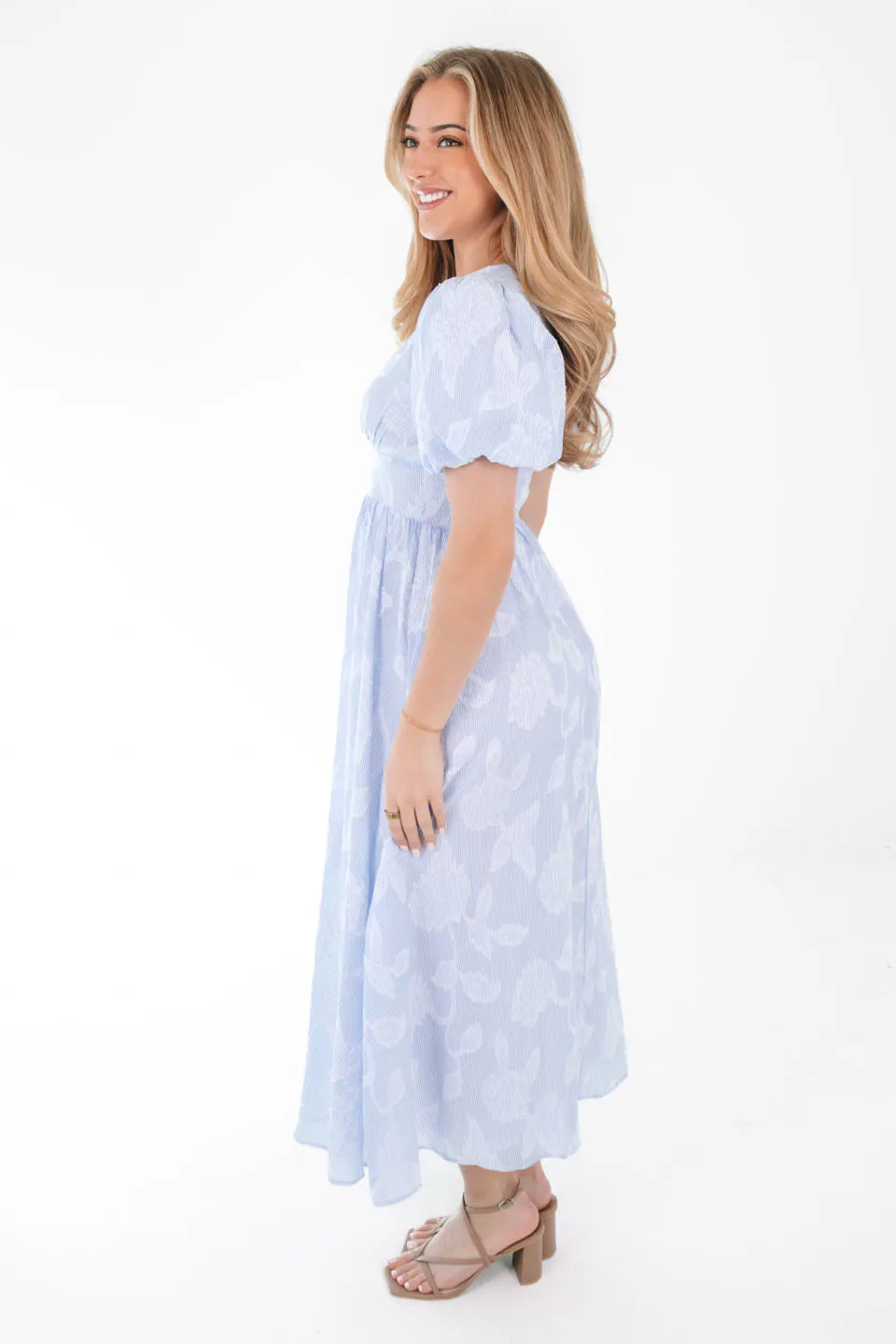 Dancing In The Rain Midi Dress - Blue Stripe sold by The Impeccable Pig product image thumbnail 4