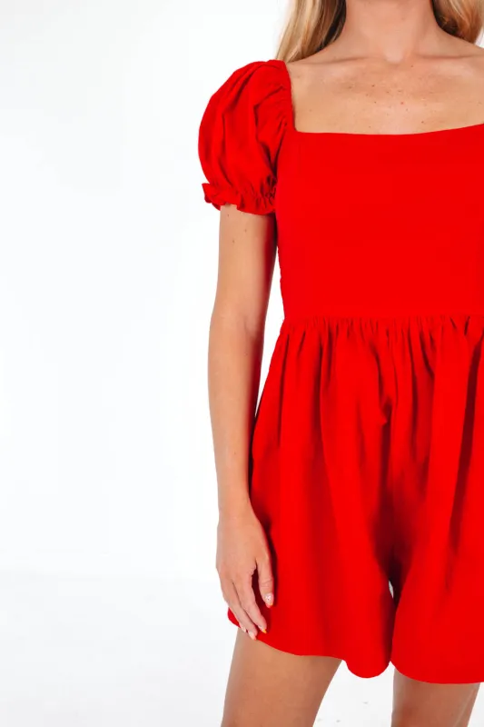 Ready To Run Romper - Red made by idem ditto