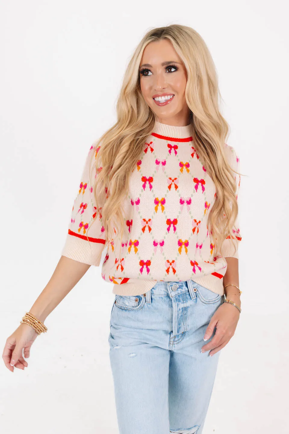 Ribbon Romance Sweater - Cream sold by The Impeccable Pig