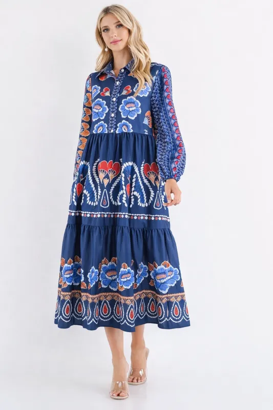 Country Club Pride Midi Dress - Navy made by The Impeccable Pig