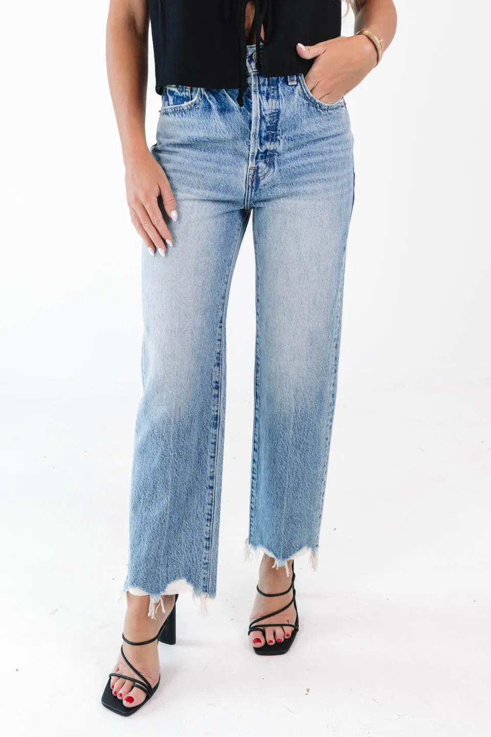 Pistola Cassie Super High Rise Straight Crop Jeans - Era sold by The Impeccable Pig product image thumbnail 2