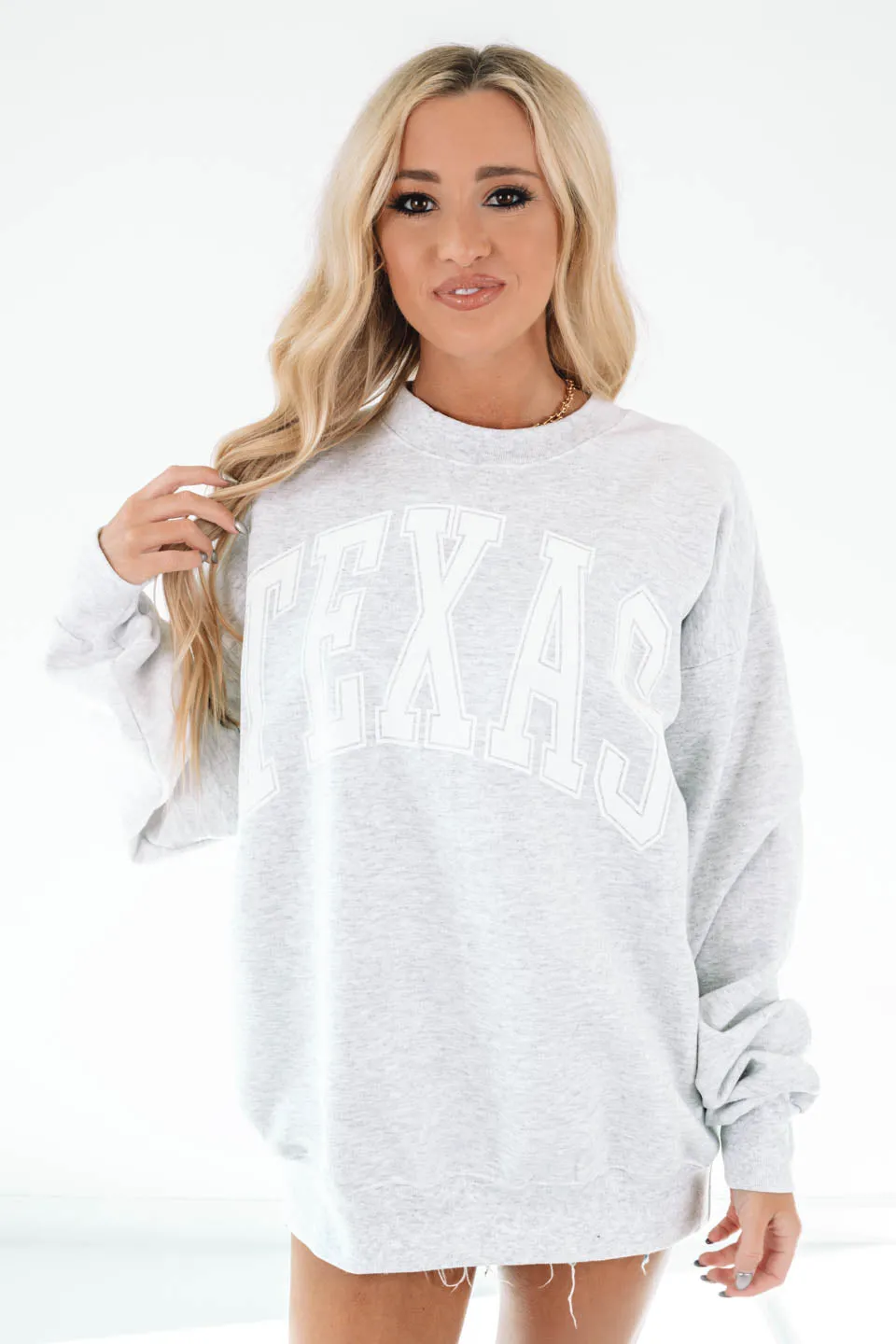 Varsity Texas Sweatshirt - Ash Grey sold by The Impeccable Pig product image thumbnail 3