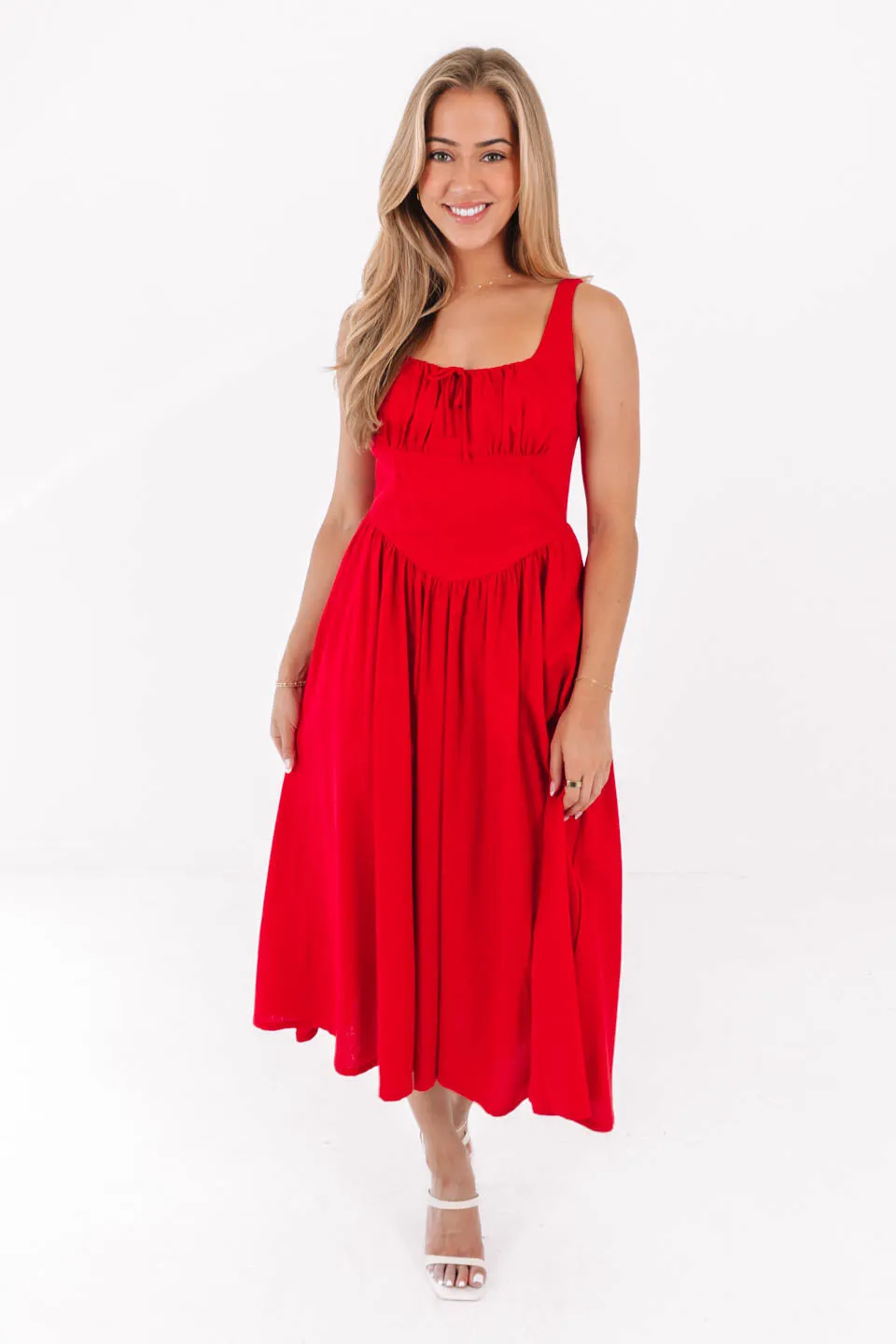 Crazy About You Midi Dress - Red sold by The Impeccable Pig product image thumbnail 3