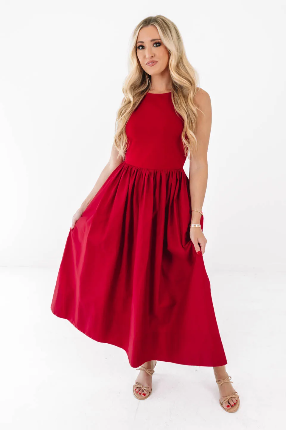 Martini Hour Midi Dress - Red sold by The Impeccable Pig