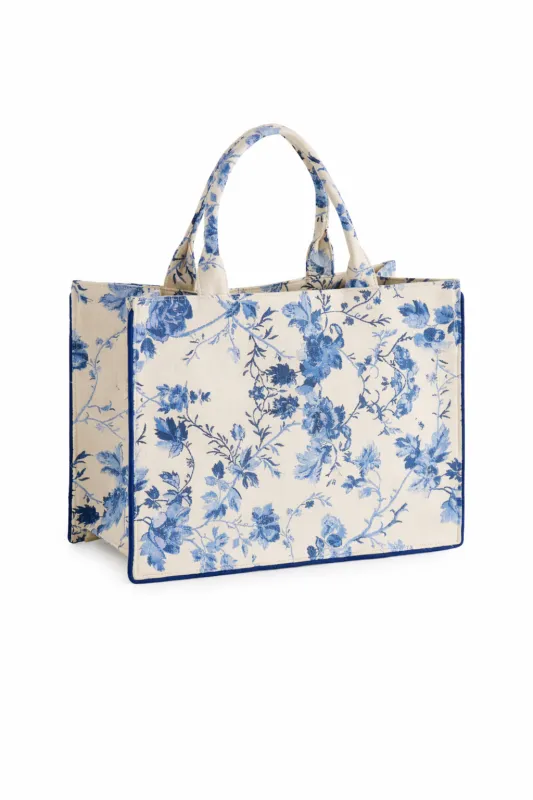 Bluebirds Bag - Cream made by Shiraleah