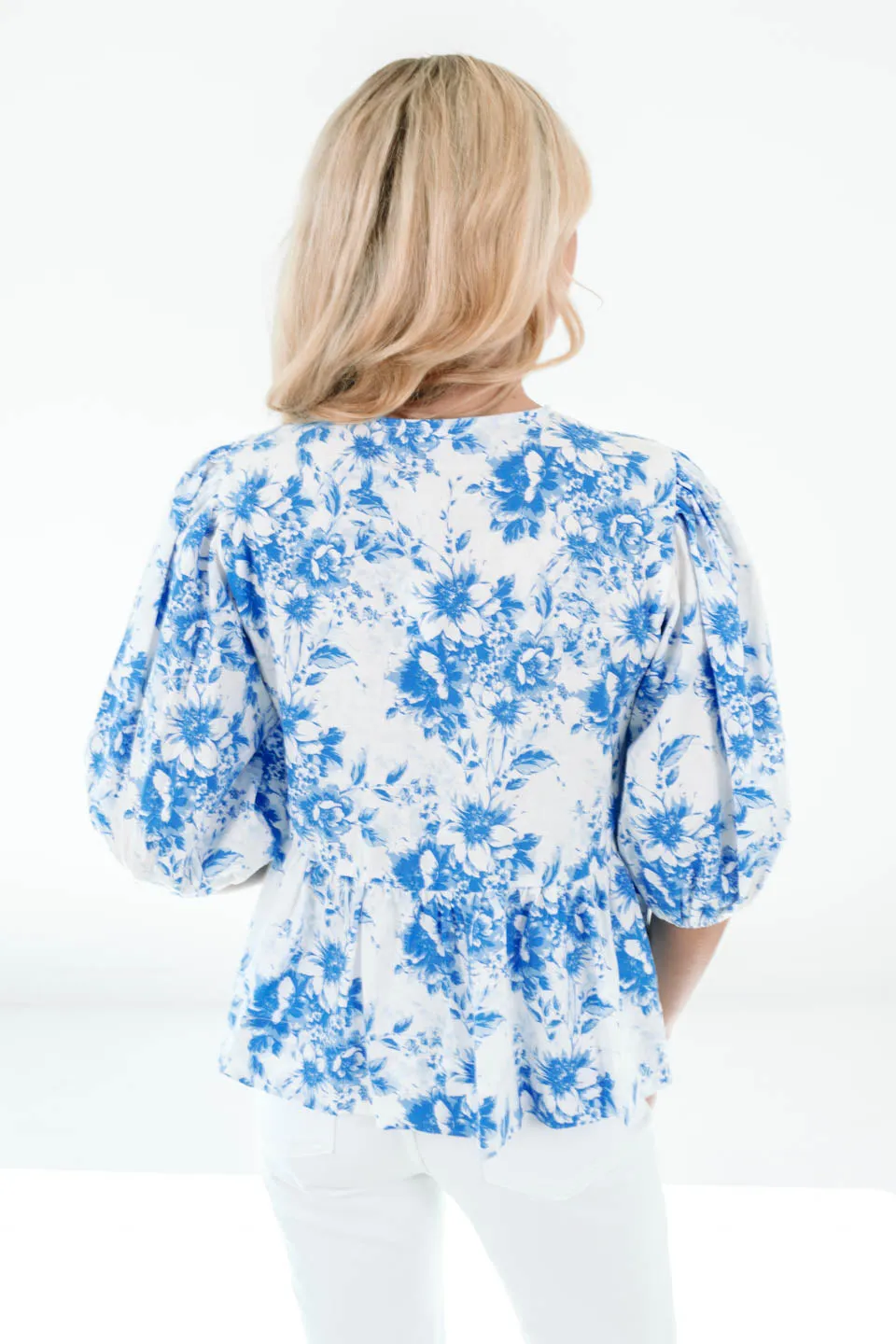 Blue Belle Top - White/Blue sold by The Impeccable Pig product image thumbnail 5