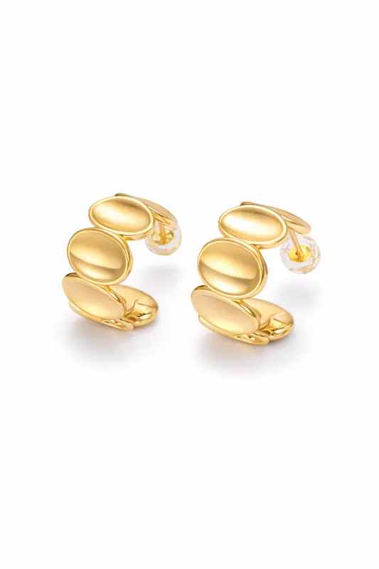 Chasing Steps Hoop Earrings - Gold sold by The Impeccable Pig
