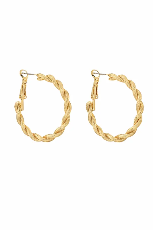 Twist And Shout Hoop Earrings - Gold made by The Impeccable Pig