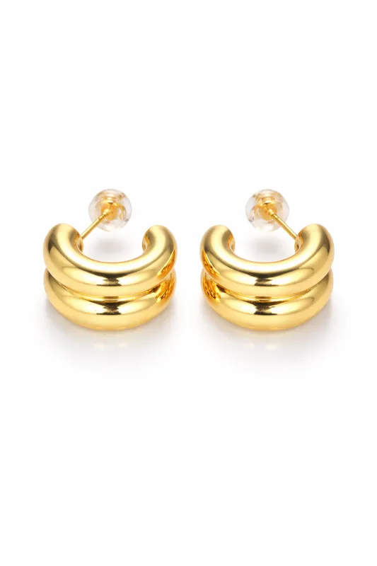 Double Time Earrings - Gold sold by The Impeccable Pig