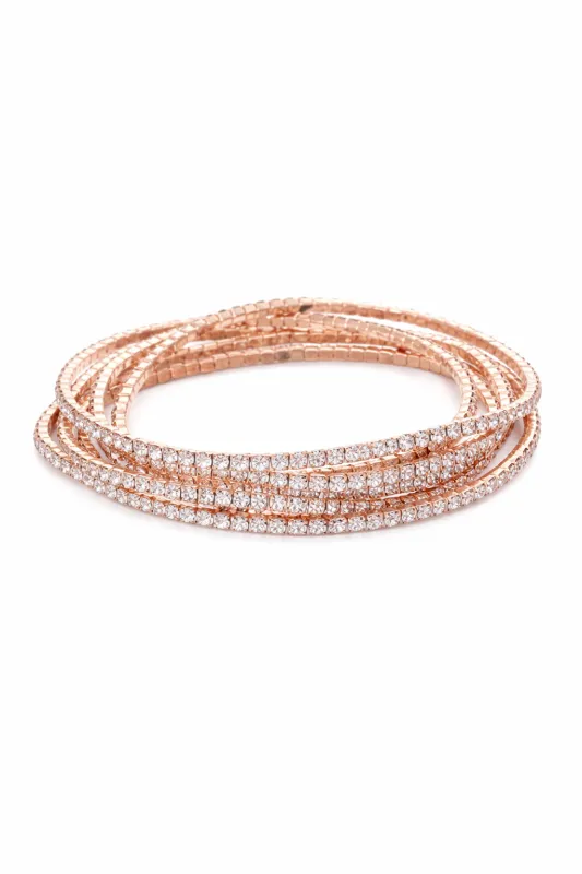 Watch Her Sparkle Bracelet Set - Rose Gold sold by The Impeccable Pig