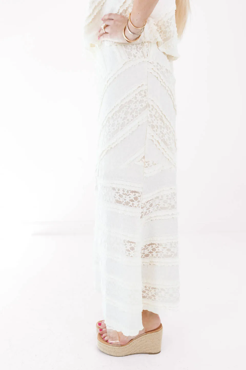 Boho Beachin' Midi Skirt - Cream sold by The Impeccable Pig product image thumbnail 3