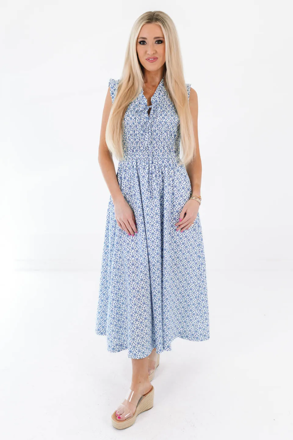 Spring Showers Midi Dress - Blue sold by The Impeccable Pig product image thumbnail 2