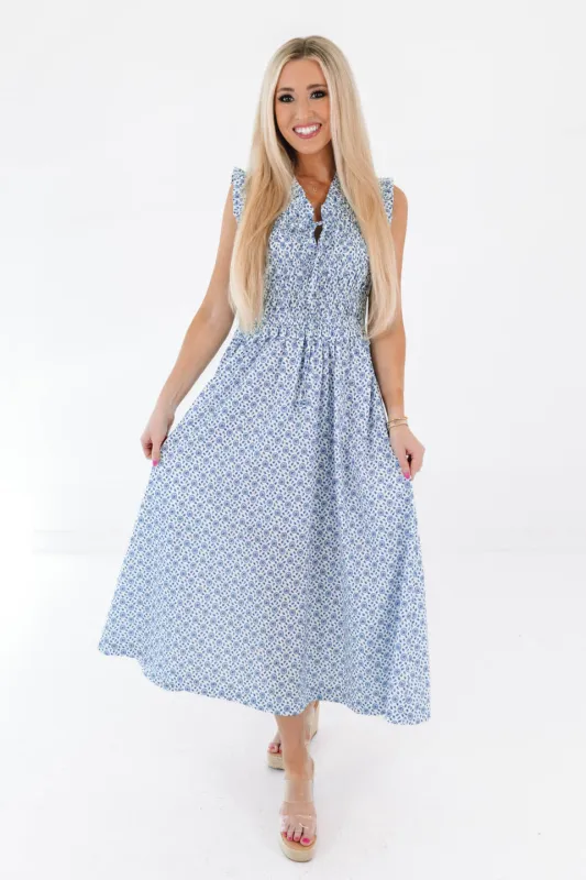Spring Showers Midi Dress - Blue made by Pinch