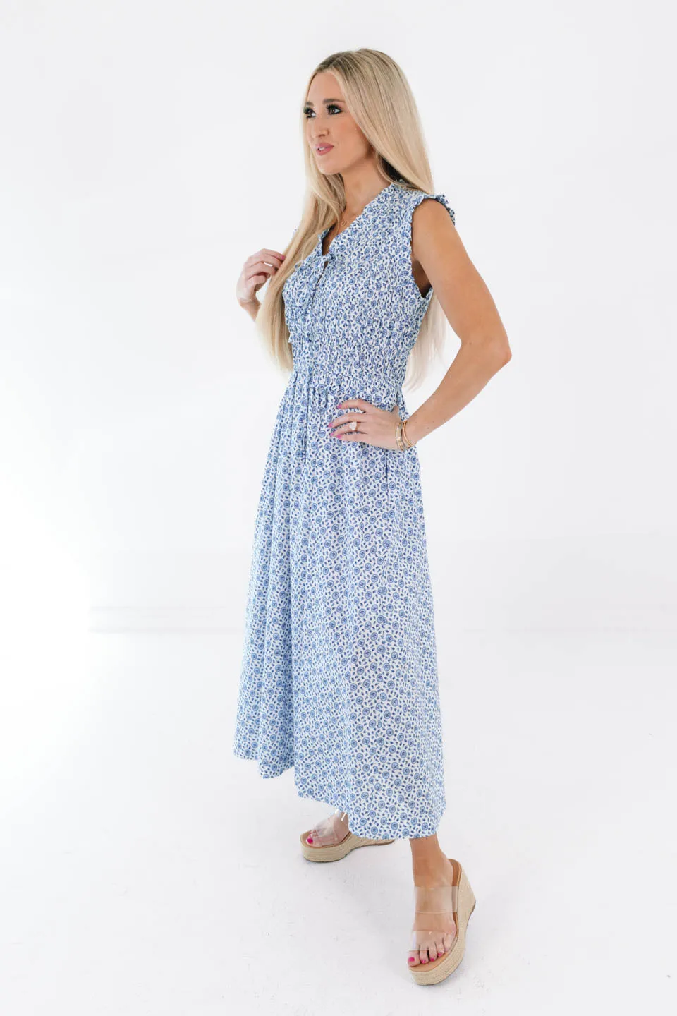 Spring Showers Midi Dress - Blue sold by The Impeccable Pig product image thumbnail 3