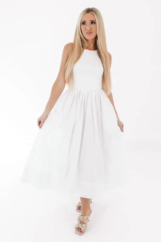 Martini Hour Midi Dress - White made by Sofie the Label