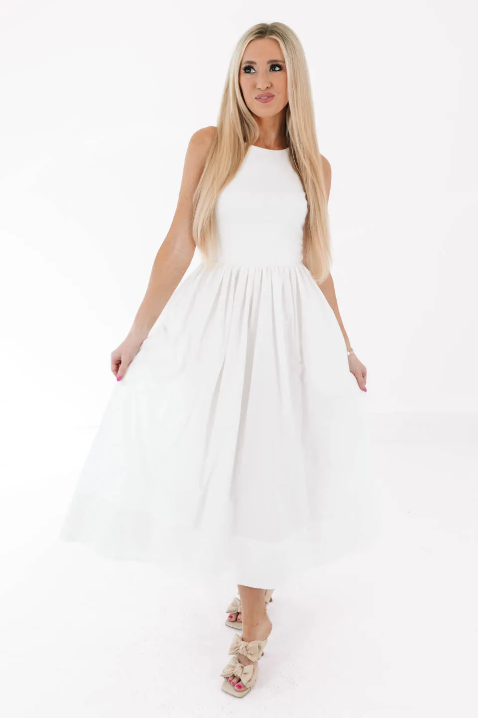 Martini Hour Midi Dress - White sold by The Impeccable Pig