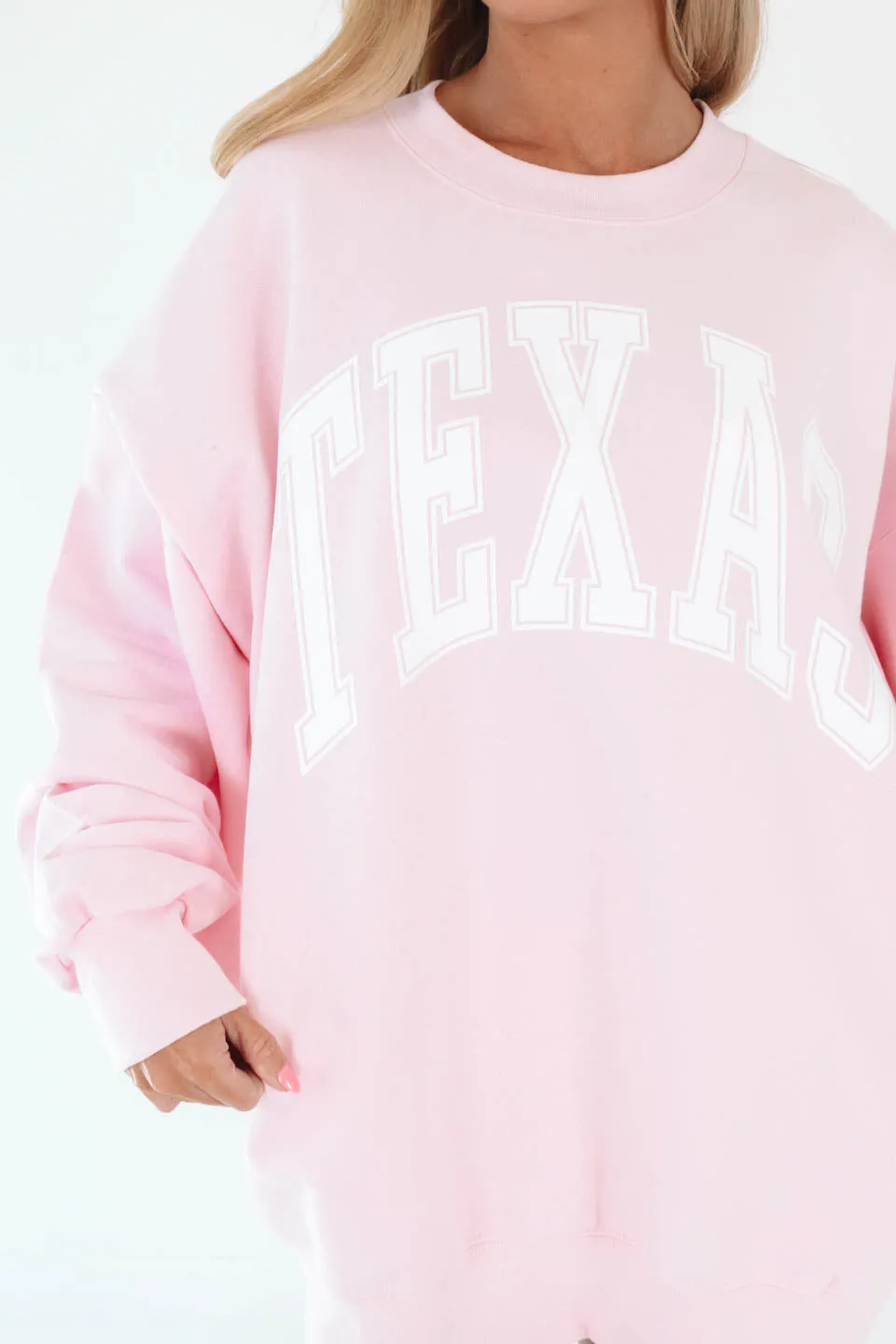Varsity Texas Sweatshirt - Pale Pink sold by The Impeccable Pig product image thumbnail 2