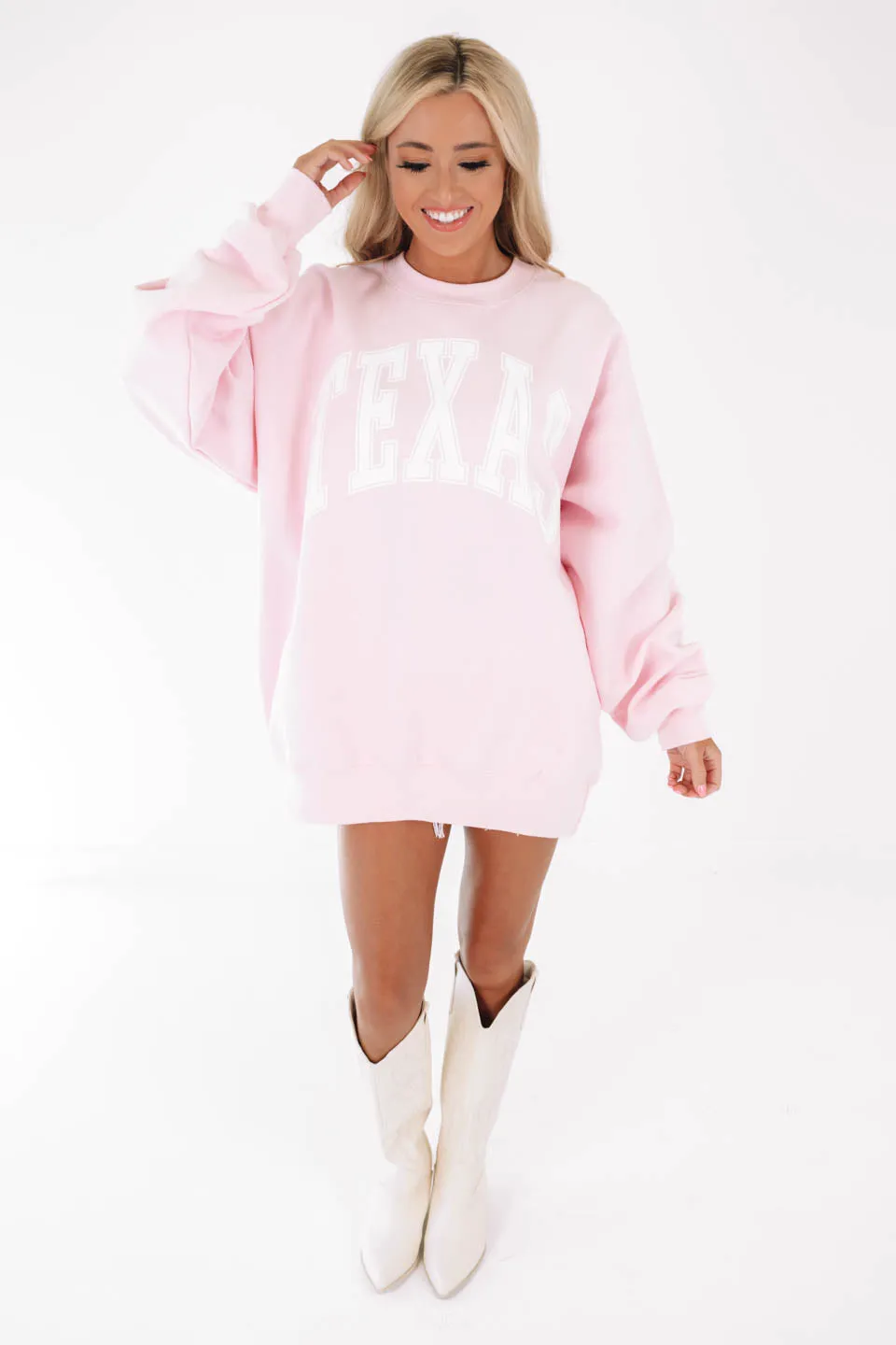 Varsity Texas Sweatshirt - Pale Pink sold by The Impeccable Pig product image thumbnail 3
