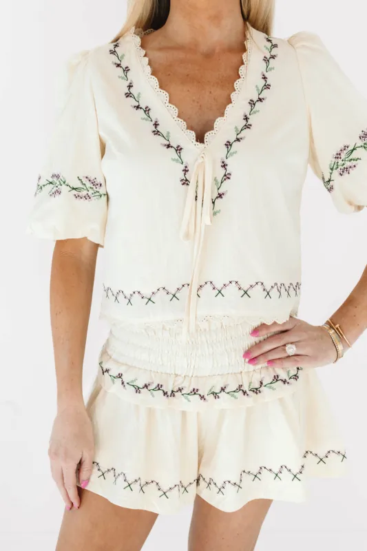 Through The Grapevine Top - Cream sold by The Impeccable Pig