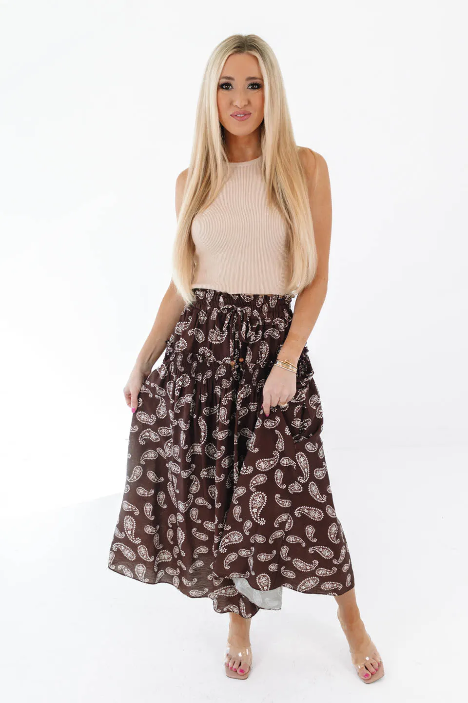 Paisley Perfection Midi Skirt - Brown sold by The Impeccable Pig product image thumbnail 2
