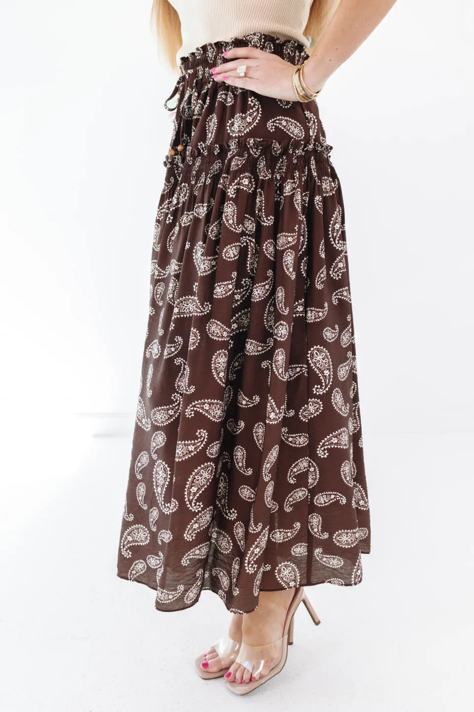 Paisley Perfection Midi Skirt - Brown sold by The Impeccable Pig product image thumbnail 3