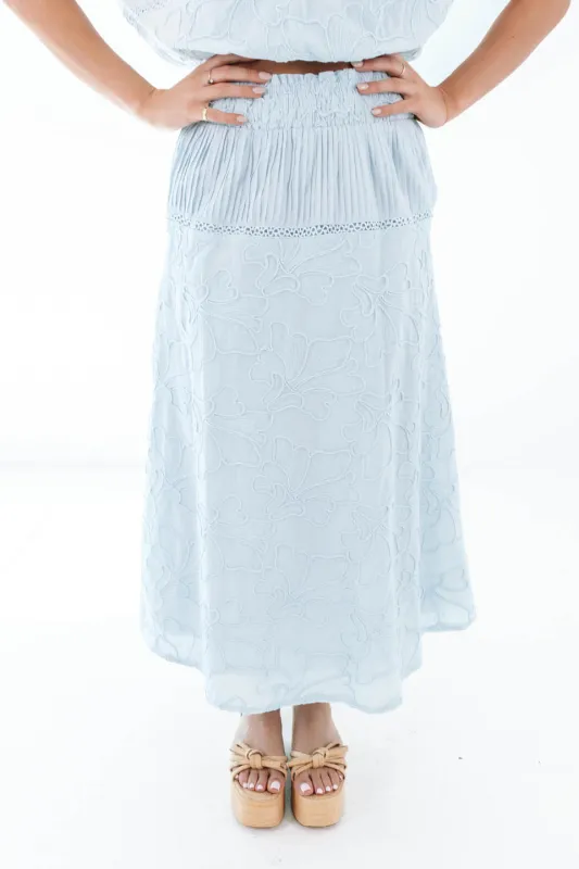 I Just Might Midi Skirt - Blue made by Strut & Bolt
