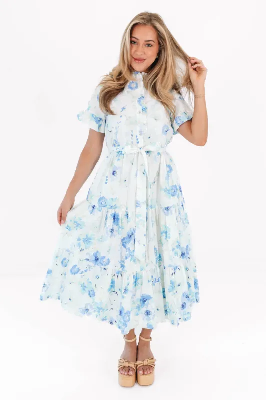The Blakely Button Up Midi Dress - White made by The Impeccable Pig