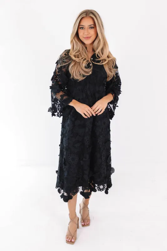 The Seraphina Midi Dress - Black made by The Impeccable Pig