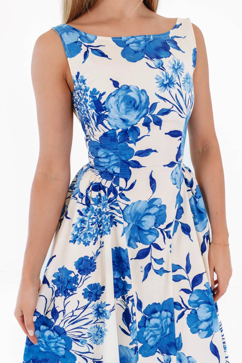 Chasing The Blues Midi Dress - Cream/Blue sold by The Impeccable Pig product image thumbnail 2
