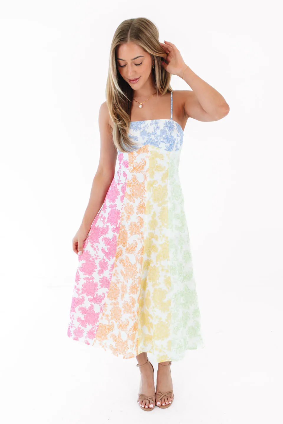 Patchwork Blooms Midi Dress - Multi sold by The Impeccable Pig product image thumbnail 2