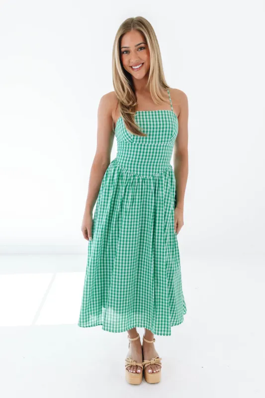 Luck's On Your Side Midi Dress - Green made by TCEC