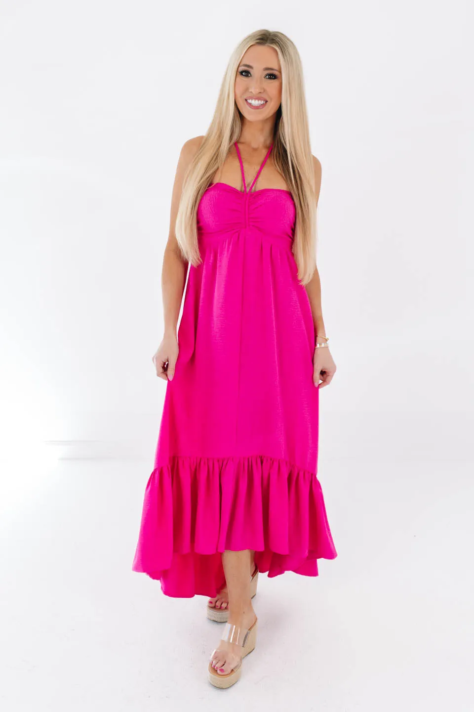 Can’t Miss Her Midi Dress - Hot Pink sold by The Impeccable Pig product image thumbnail 2