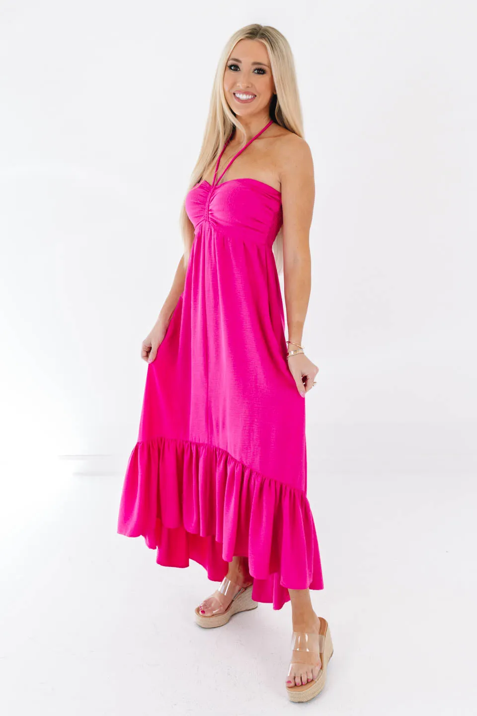 Can’t Miss Her Midi Dress - Hot Pink sold by The Impeccable Pig product image thumbnail 3