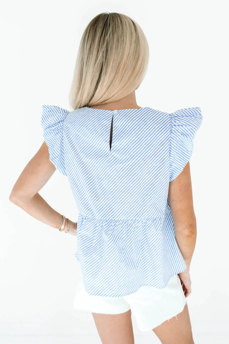 Pier Party Top - Blue Stripe sold by The Impeccable Pig product image thumbnail 5