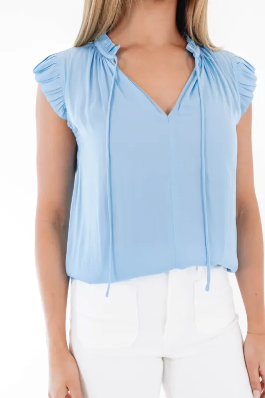 Skies Above Top - Blue made by The Impeccable Pig