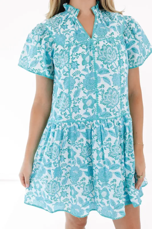 The Nina V-Neck Dress - Teal made by The Impeccable Pig