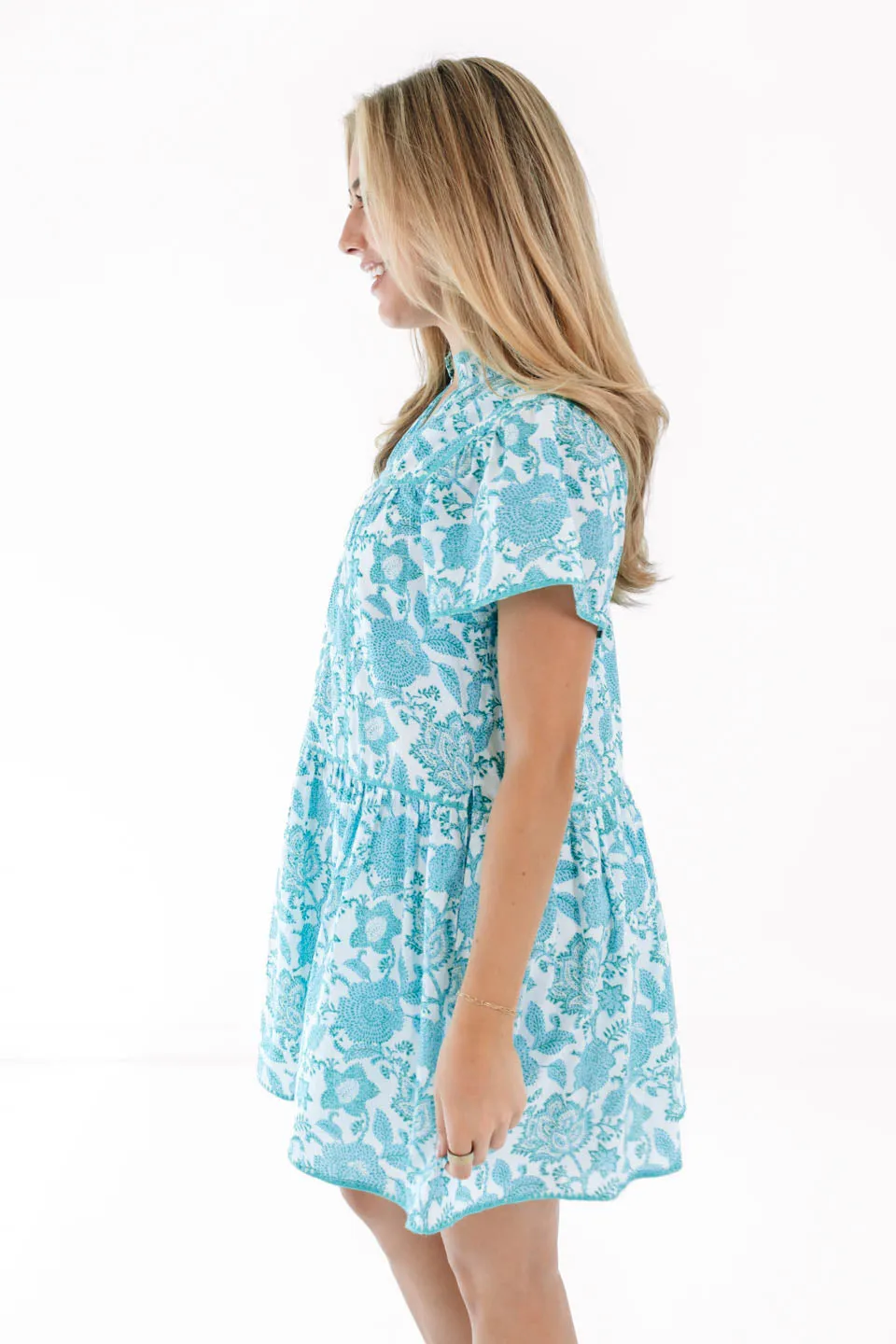The Nina V-Neck Dress - Teal sold by The Impeccable Pig product image thumbnail 4