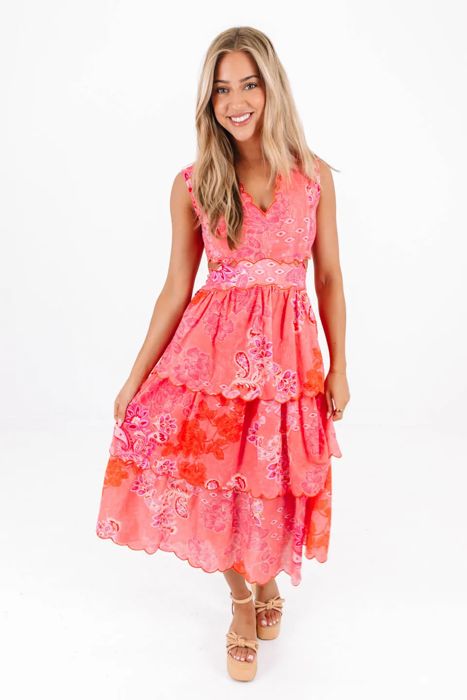 Coral Craze Midi Dress - Pink sold by The Impeccable Pig product image thumbnail 4