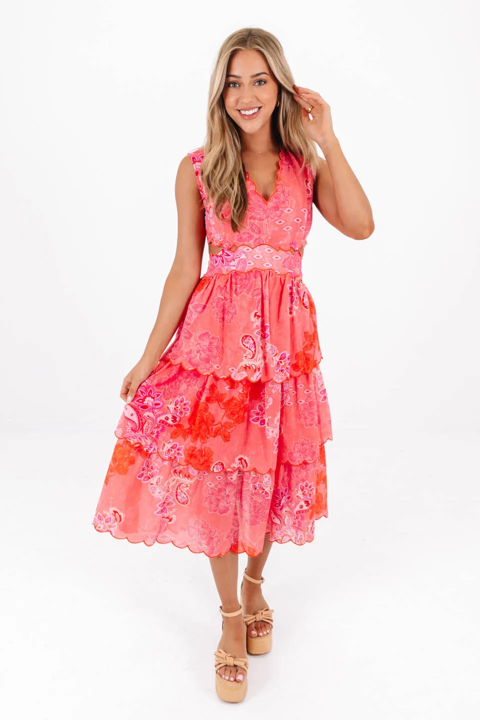 Coral Craze Midi Dress - Pink sold by The Impeccable Pig product image thumbnail 5