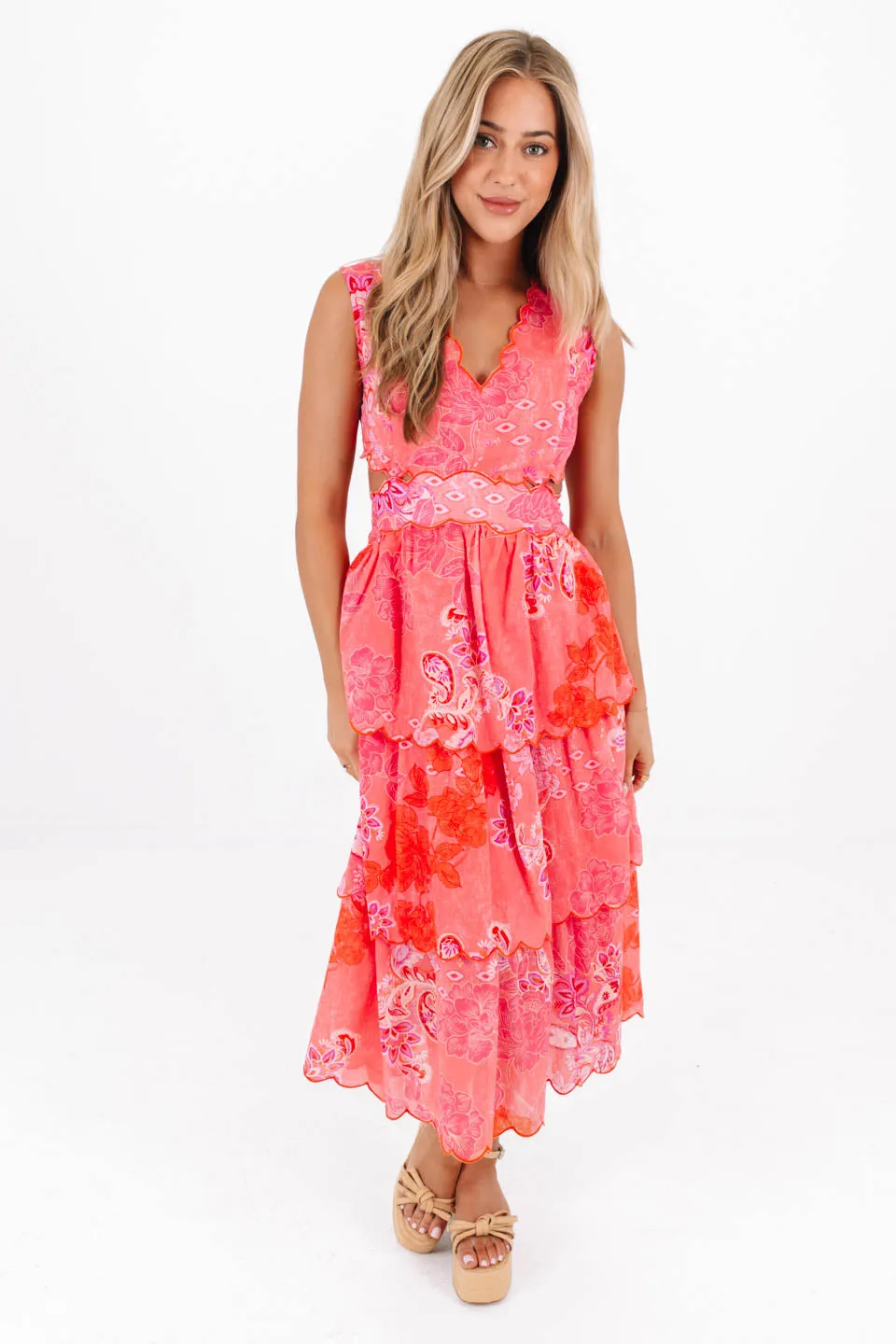 Coral Craze Midi Dress - Pink sold by The Impeccable Pig product image thumbnail 3