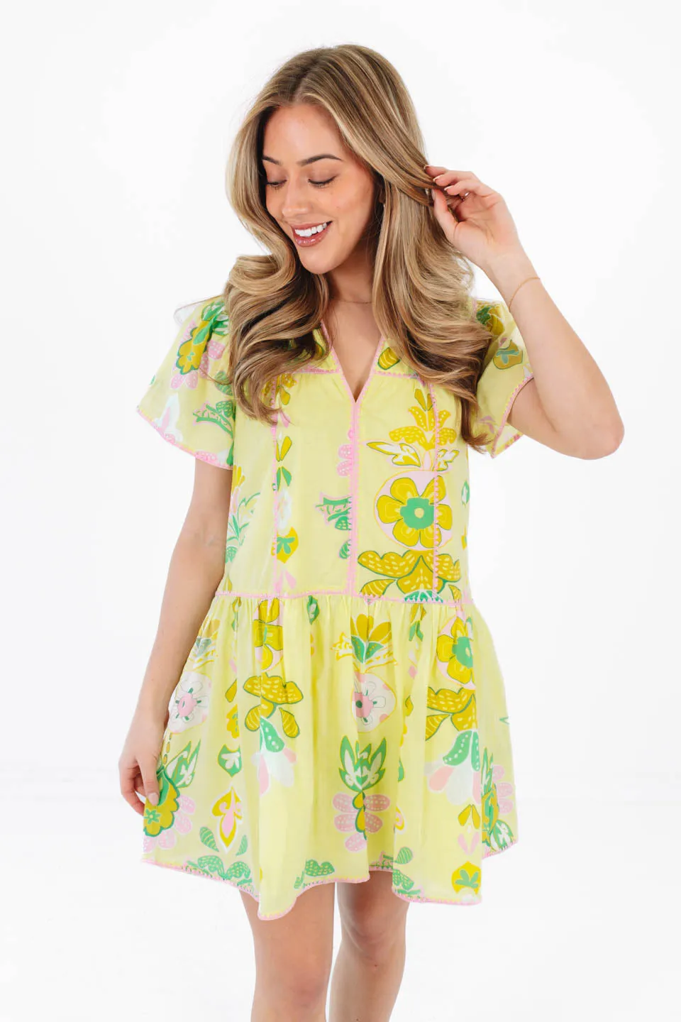 The Rainey V-Neck Dress - Lime sold by The Impeccable Pig product image thumbnail 2
