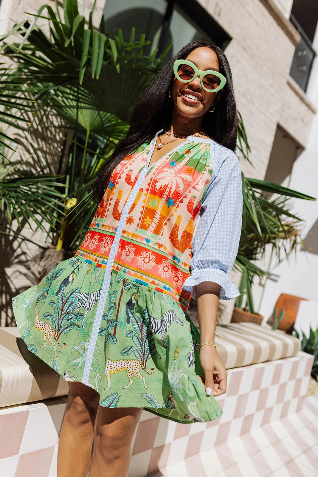 Palm Party Dress - Multi sold by The Impeccable Pig product image thumbnail 2