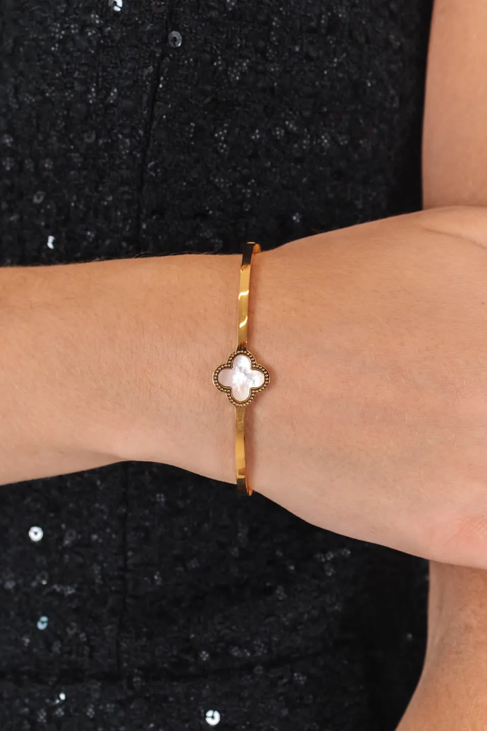Mother Of Pearl Bracelet - Gold sold by The Impeccable Pig