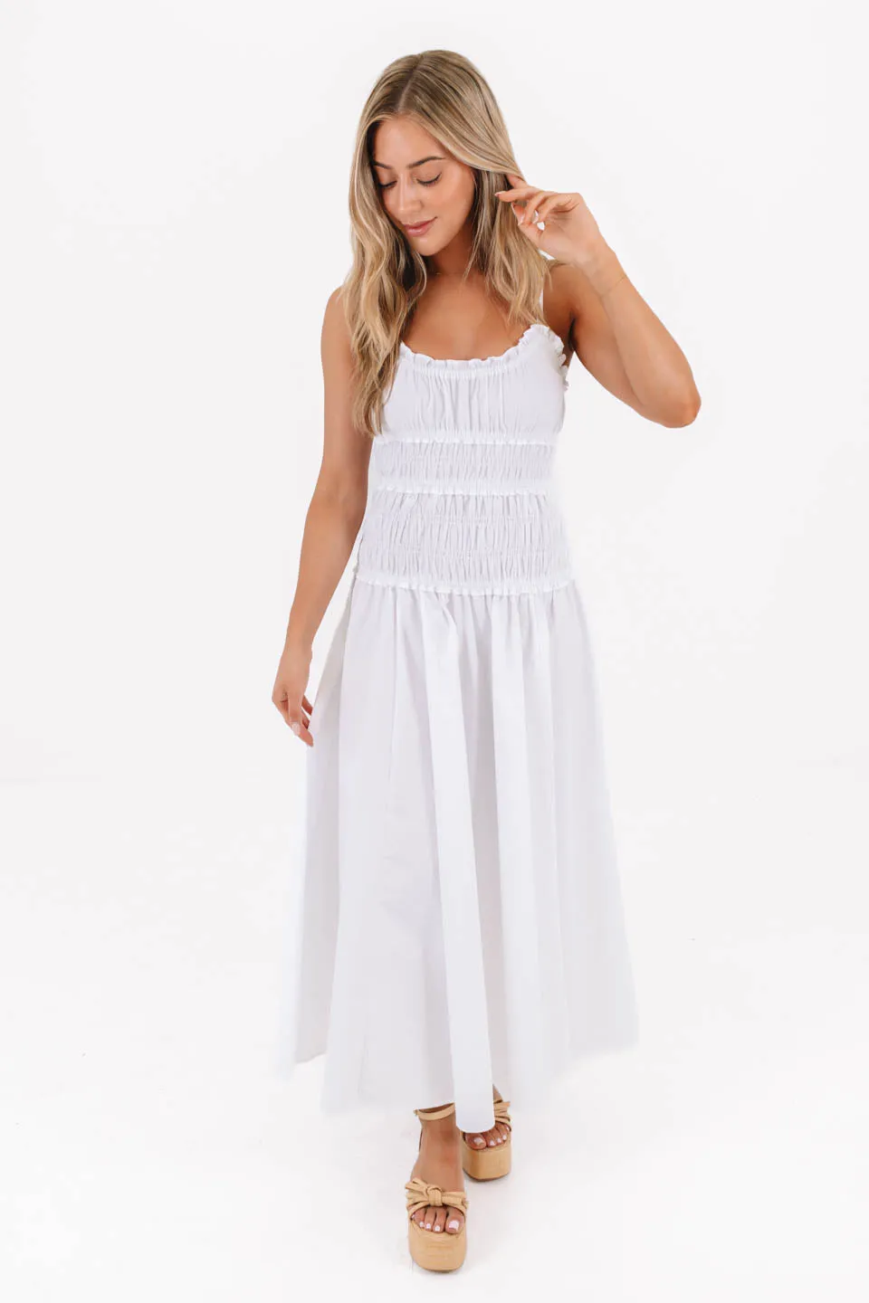 Staying In Seaside Midi Dress - White sold by The Impeccable Pig product image thumbnail 2